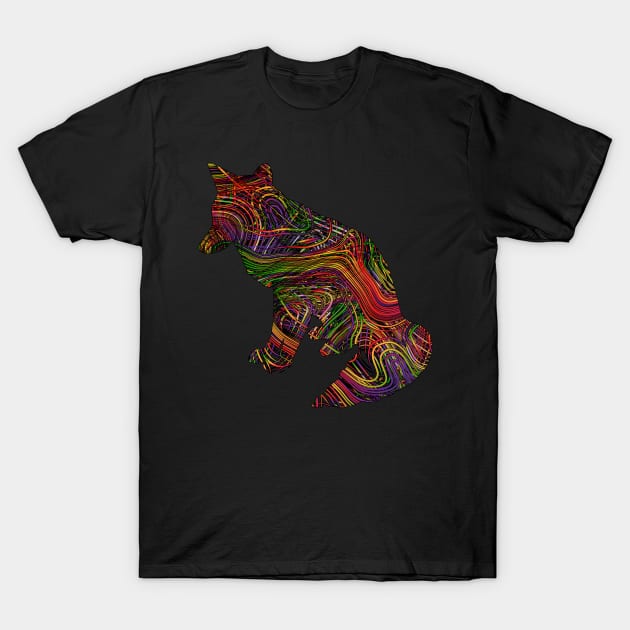 Fox Lovers Vibrant Artists String Illustration T-Shirt by grendelfly73